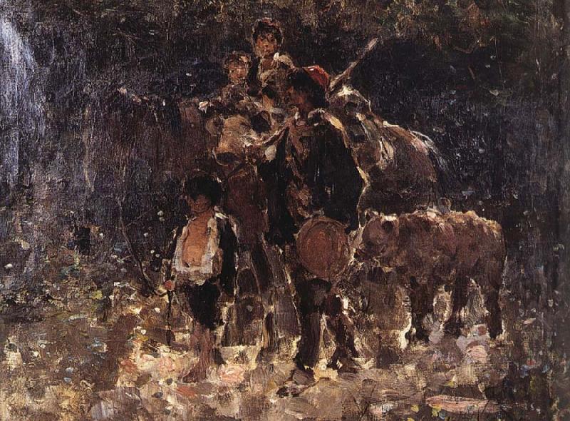 Nicolae Grigorescu Gypsies with Bear Norge oil painting art